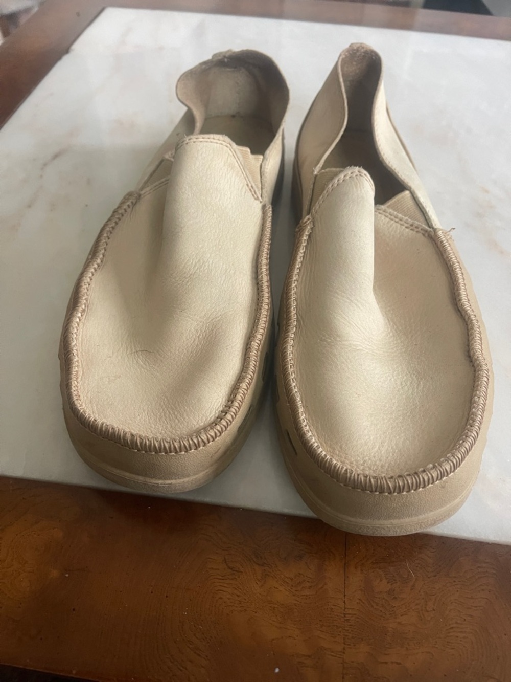 CROCS Slip-On Loafers in Light Beige